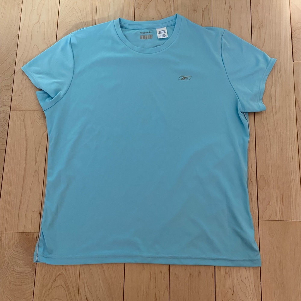 Reebok Womens Performance Tech Blue T-shirt Size XL